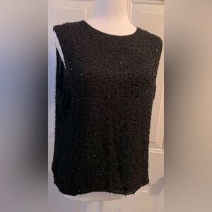 Dana Buchman Beaded Silk Sleeveless Top- Size 14